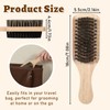 Double Sided Beard Brush, Lmitation Bristle Firm and Soft Sides