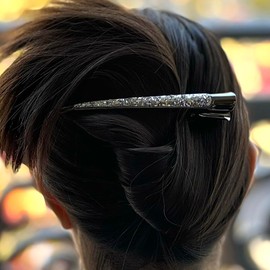 Large Glitter Hair Clip 13cm (Silver)