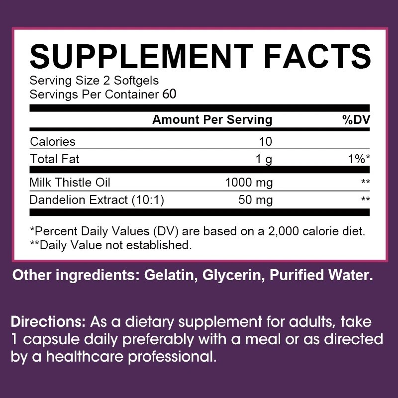 LUKAREE Organic Milk Thistle Liver Detox Supplement Plus Dandelion Extract