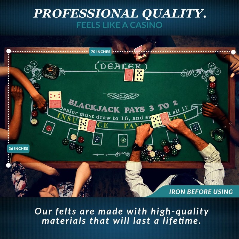 Poker Mat 36 x 72 inches with Storage Case, Double-Sided