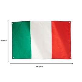 Runesol Italy Flag, 91 x 152 cm (3 x 5 ft), Italia Banner, 4 Eyelets, Brass Eyelet in Each Corner, Italian, Six Nations Rugby, Premium Flags for Indoor and Outdoor Use, Waterproof