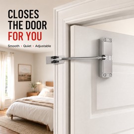 Adjustable Soft Close Door Closer, Stainless Steel Cabinet Damper Buffer for Interior Doors, 20–40 kg Support