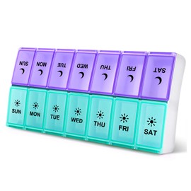 DANYING Large Pill Organizer 2 Times a Day, Weekly Pill Box 2 Per Day, AM PM Pill Case, Pill Container 7 Day, Vitamin Case Twice a Day