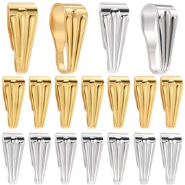 SOFPLATE 1 Box 600Pcs Gold Snap Bails Silver Jewelry Pinch Bail Bulk Brass Metal Hook Claw Clasp Pendant Charms Chain Links Connector Clasps for Necklace Jewelry Making Bracelets Earrings DIY Craft