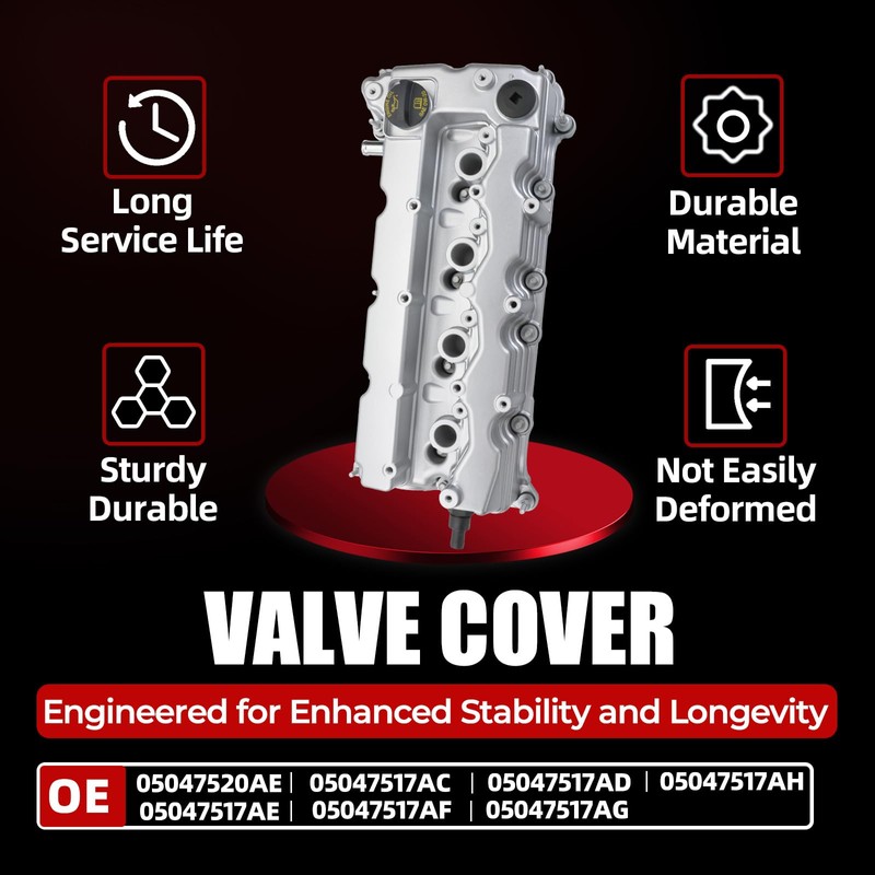 MITZONE Aluminum Valve Cover Compatible with 2014-2018 Jeep 2013-2016 Dodge