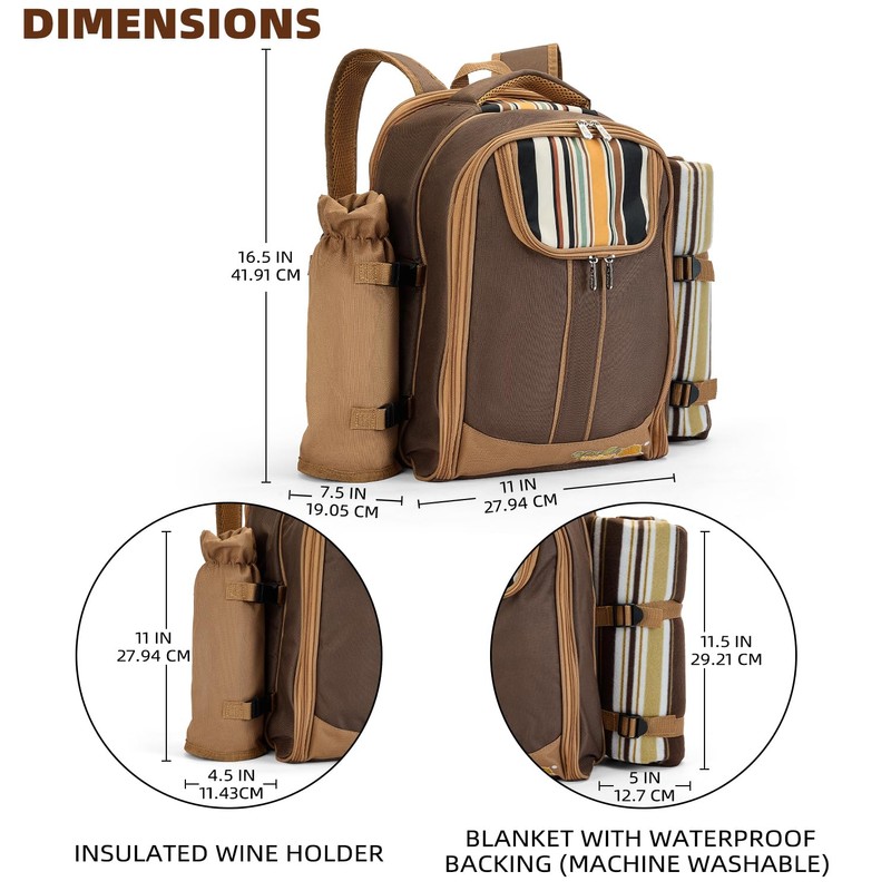 Apollo Walker Picnic Backpack Bag for 4 Person with Cooler