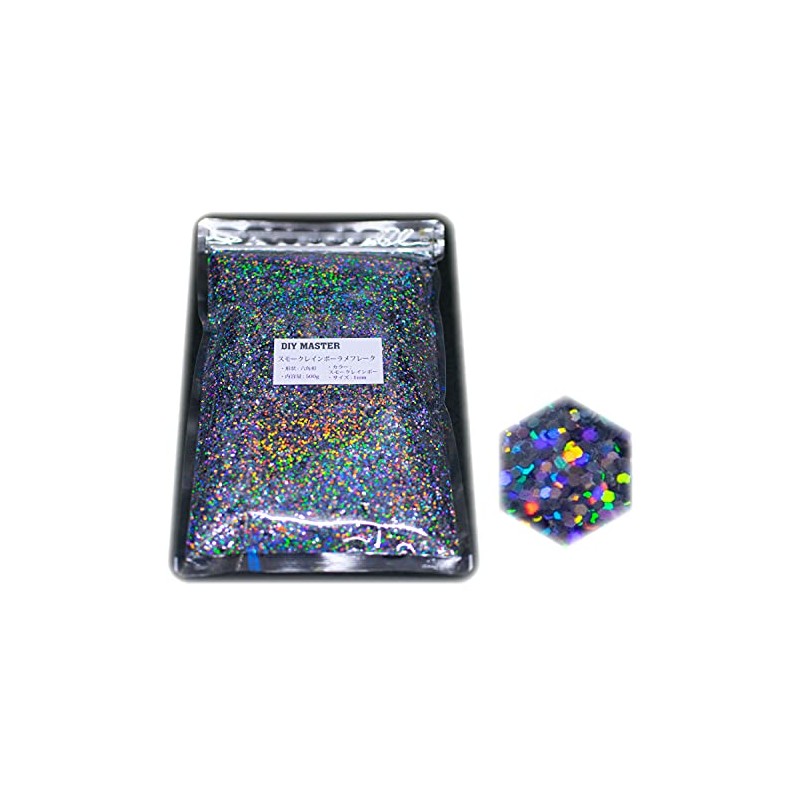 DIY MASTER Smoke Rainbow Glitter Flakes, 0.04 inch (1 mm),