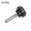 sourcing map 15pcs Knurled Knobs M6 x 25mm Male Thread