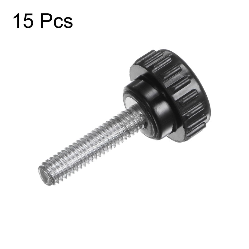 sourcing map 15pcs Knurled Knobs M6 x 25mm Male Thread