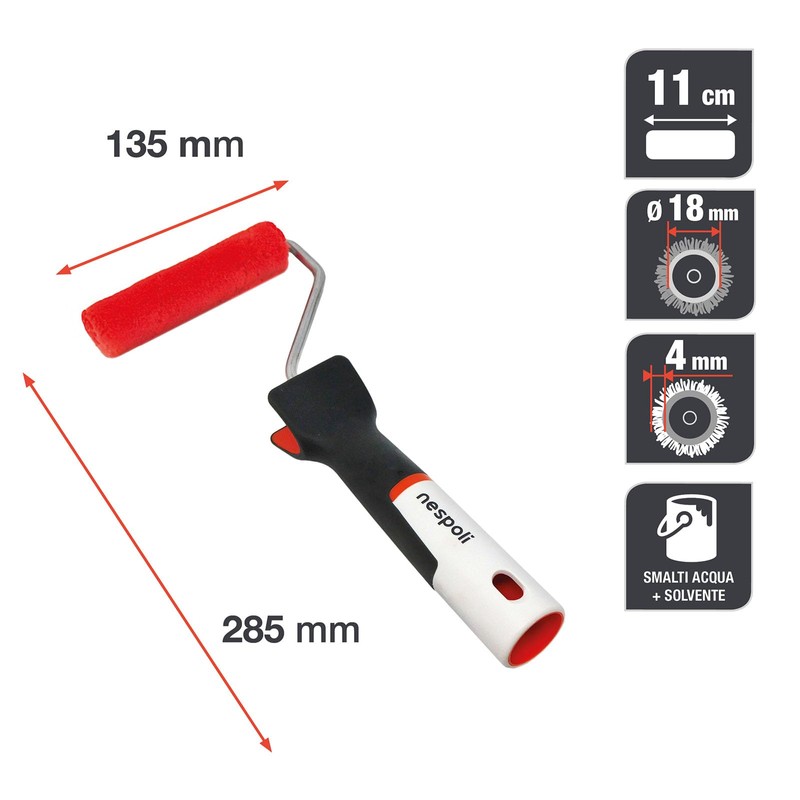 Nespoli - Mini Rullo per Pittura 11cm Trattato al Teflon