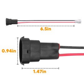 WSays H10 Male Adapter Wiring Harness Sockets Fit LED Headlights Fog Lights Pod Compatible with Female Plug