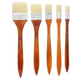 Healeved Juego De 5 Pinceles para ÓLeo con Mango De Madera 11.22In Cepillos De Pintura ÚTiles para Arte Manualidades Y Proyectos DIY Brochas Livianas para Pintar Paredes Y Regalo Ideal
