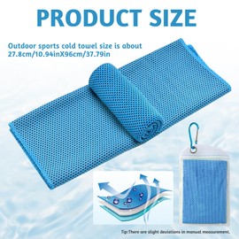 YHSKJCD Cooling Towel, 4 Pack Ice Towel(40'' x 12''), Cooling Neck Wrap Scarf, Soft Breathable Chilly Towel, Microfiber Ice Cold Towel for Men Women Gym Towel Sports Towel Yoga Towel Golf Towel