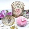 Luxury 4.2 Inch Glass Powder Container with 2 Plush Puffs｜Non-Sealed