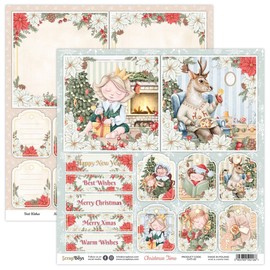 ScrapBoys Paper CHRISTMAS TIME 8"x8" Scrapbook Pad - ScrapBoys Paper - 12 Sheets + BONUS Cutouts