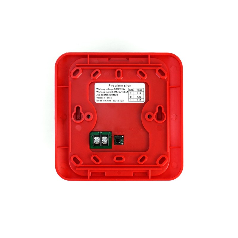QWORK Fire Alarm, 12 / 24V DC Wired Sound and