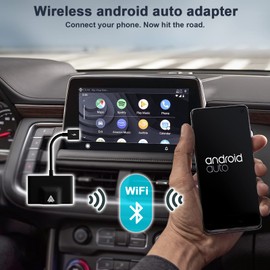 Android Auto Wireless Adapter,Plug & Play Easy Setup Wireless Android Auto Adapter Dongle for Android Phones Converts Wired Android Auto to Wireless,Compatible with Cars Producted in 2017-2024