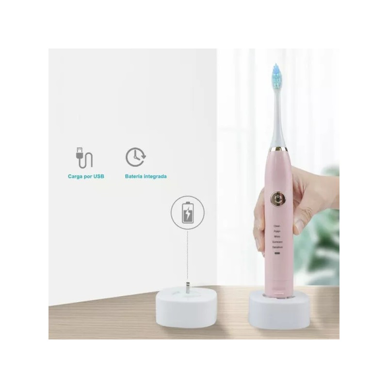 EGTMA Kit 2 Cepillo Para Dientes Electrico Ultrasonico 4 Cabezales