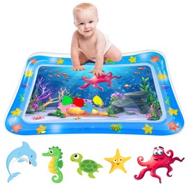 Water Mat Baby BPA Free Water Play Mat Baby Toy 3 6 9 Months Water Play Mat for Babies Play Mat Baby Inflatable Tummy Time Mat Baby Mat Crawling Mat Water Mat (50 x 69 cm (Octopus))