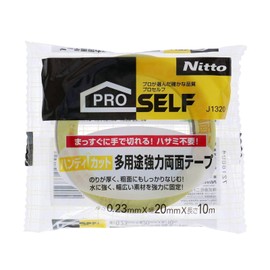 Nitoms J1320 Handy Cut Multi-Purpose Strong Double Sided Tape, 0.8 inches (20 mm) x 32.8 ft (10 m), Clear