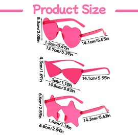 cadelon 18 Pcs Heart-Shaped Sunglasses,Stylish Heart-Star-Shaped Sunglasses,Frameless Sunglasses,Trendy Party-Fun Beach Sunglasses,Fashionable Outfit-Matching Items,for Both Men and Women