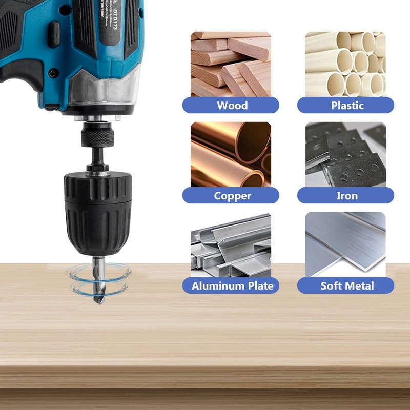 Mesee 5 Pieces Stubby Drill Bit Set 1/4" Hex Shank