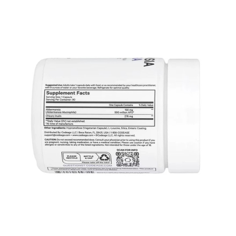 Codeage, Akkermansia 500 Ultra, 2 PACK, 90 Vegetable Capsules each