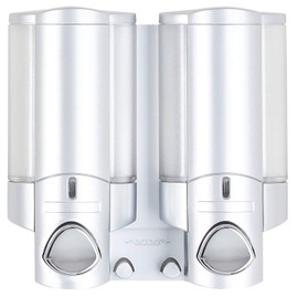 BETEC 66234 Seifenspender und Hygienespender Aviva II Satin (Chrom -matt) mit 2 Kammern - Wandmontage