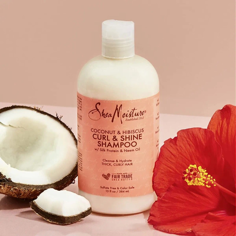Shea Moisture Shampoo Coconut Hibiscus · Curl & Shine Rizos