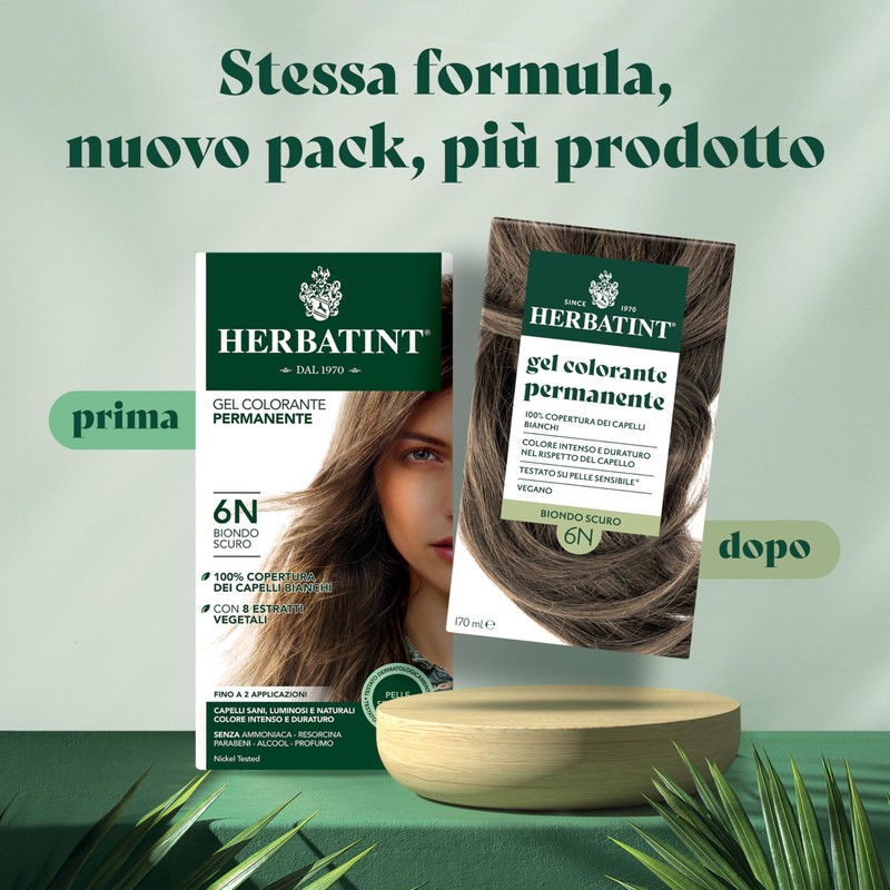Herbatint Permanent Hair Colour Gel 6N Dark Blonde - 170ml