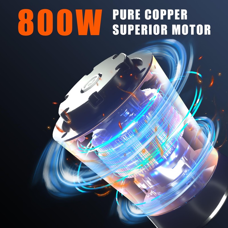 BUMET 800W 2-12cup Food Chopper LED Timer 3-Tier 6 Blades