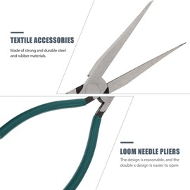 Operitacx 2pcs Warp Knitting Machine Needle Pliers Long Nose Design with Flat Jaws Straight Body Pliers for Precision Crafting and Durable Use