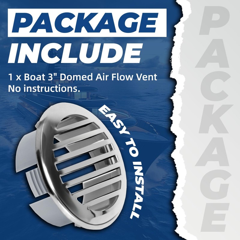 KUAFU 3'' Round Air Vent Cover Hood for Marine Boat