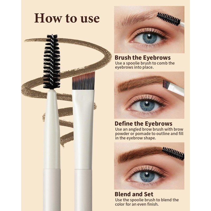 EIGSHOW Eyebrow Brush, Angled Eyebrow Brush with Two Ends for