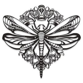 Rajukit Elegant Dragonfly Wall Art–Metal Dragonfly Wall Decor with Floral Accents–Premium Dragonfly Decor for Indoor & Outdoor Spaces