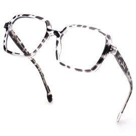 JFXQDR Blue Light Blocking Glasses for Women and Men, Oversized Frame Computer Gaming Glasses Anti Glare & UV RF6215 (Leopard)