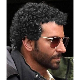 Salaibs Afro Black Wigs for Men 80s Short Curly Elf Wig Synthetic Fiber Disco Cosplay Wig