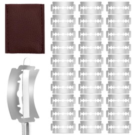 Gjinxi Bread Lame Blades 30Pcs Stainless Steel Bread Lame Included Leather Bread Lame Blades Refill for Bread Scoring Blade Dough Scoring AccessoriesTool Bread Scoring Blades for Refill