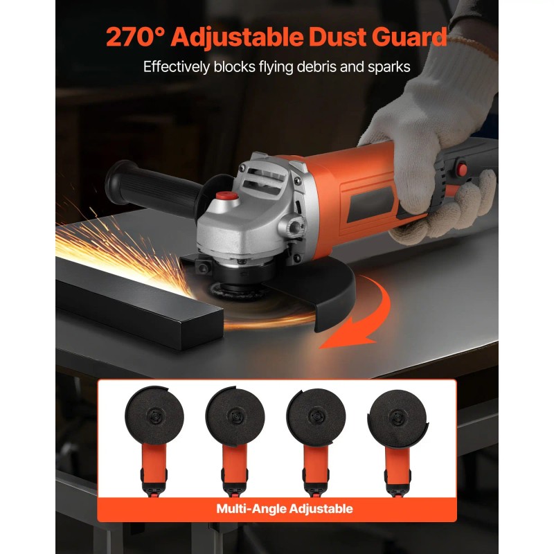 High Speed 7" Electric Angle Grinder 2000W Power Tool 8500RPM