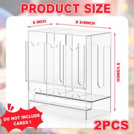 Colingmill 2 Pcs Acrylic Booster Pack Dispenser, 3 Slots Card Dispenser Storage and Organizer, for Trading Card, Booster Packs, Sports & More