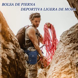 Cangurera Deportiva de Viaje, Bolsa de Pierna, Hombre riñonera Mujer, Cintura Pack Bolso de Paquete Tela Impermeable Amplia Capacidad, 3 bolsillos y 1 extensión con cremallera para Ciclismo Correr…