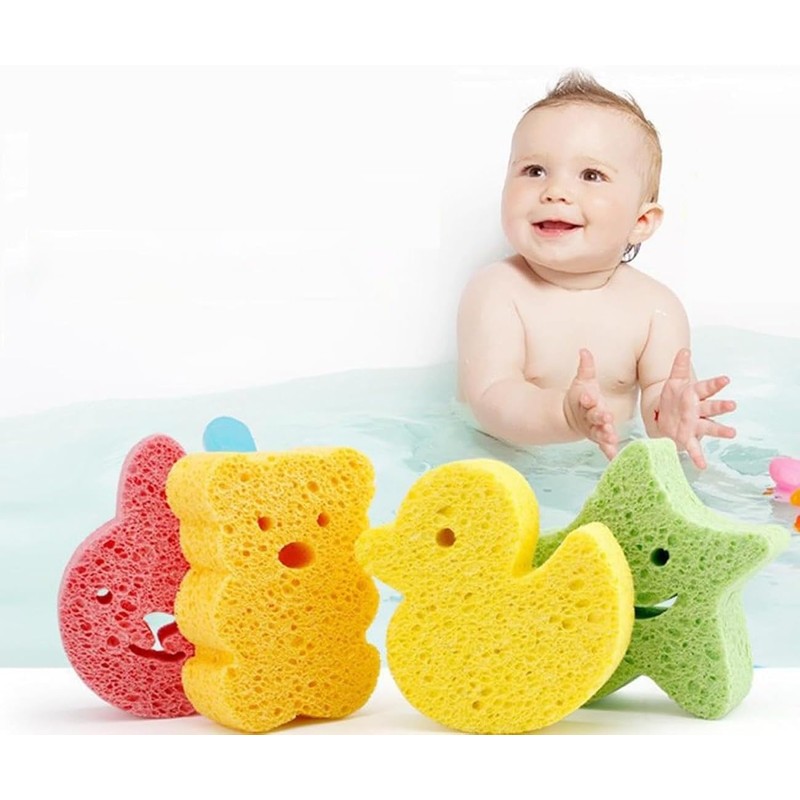 Esponja de baño para bebé MEISO 4 piezas hipoalergénicas
