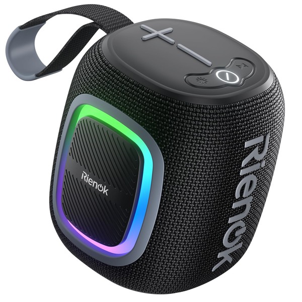 RIENOK Bluetooth Speaker Wireless Portable Waterproof Speaker with Lights FM