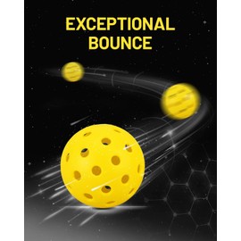 Pickleball Balls, 6 Pack 40 Holes Outdoor Pickleball Balls, High Visibility and Bounce, Durable Pickleball Balls for All Skill Levels Player, Bright Yellow