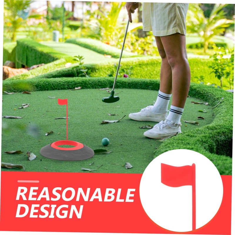 SUPVOX 1set Thickened Golf Putting Cup Flag Portable TPU Practice