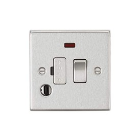 Knightsbridge CS63FBC 13A Switched Fused Spur Unit with Neon & Flex Outlet - Square Edge Brushed Chrome