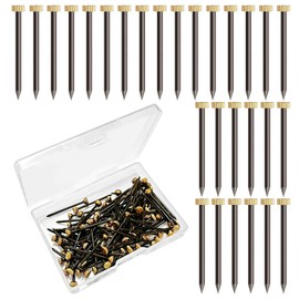 100 Pieces Picture Frame Nails, Copper Cap Nails, Copper Head Nails, Picture Hanging Nails, Suitable for Hanging Picture Frames, Kitchen Supplies, Clothes, Crafts etc (25mm)