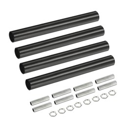 MECCANIXITY Threaded Extension Rod, 3.94" Lamp Pipe with Connector Light Fixture Parts for Pendant Light Island Lighting Chandeliers Stems, Black 4 Set
