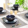 LERATIO Ceramic Dinnerware Sets for 4,Stoneware Coupe Plates and Bowls