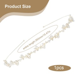 Bridal Headband Light Gold Wedding Hair Band Faux Pearl Rhinestone Hair Crown Crystal Pearl Bridal Tiara Hair Bands, Plastic